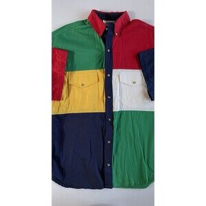 Large Vintage San Angelo Texas Collection Short Sleeve Color Block Shirt